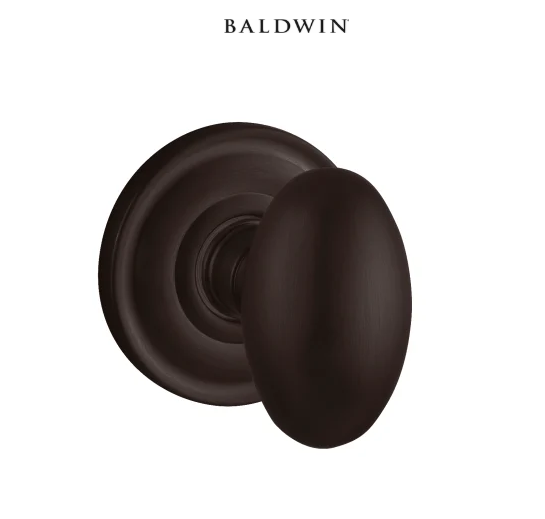 Baldwin 5025 Passage Door Knob Set with 5048 Rose from the Estate Collection