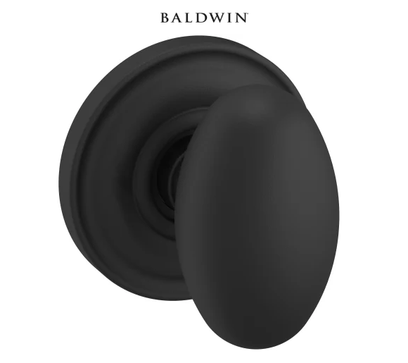 Baldwin 5025 Passage Door Knob Set with 5048 Rose from the Estate Collection