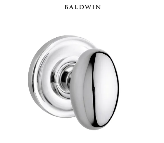 Baldwin 5025 Passage Door Knob Set with 5048 Rose from the Estate Collection