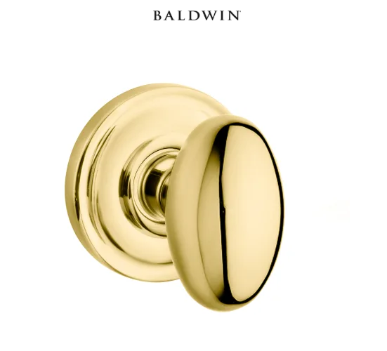 Baldwin 5025 Passage Door Knob Set with 5048 Rose from the Estate Collection