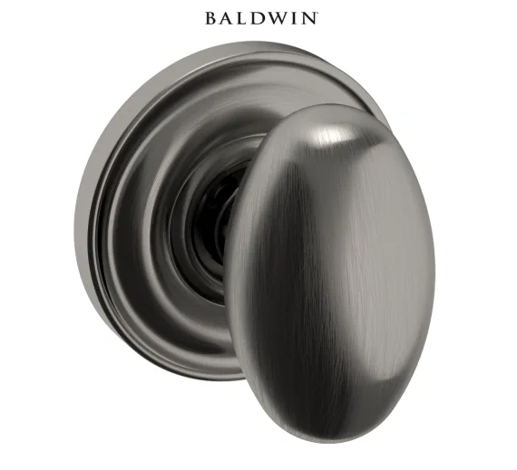 Baldwin 5025 Passage Door Knob Set with 5048 Rose from the Estate Collection