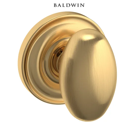Baldwin 5025 Passage Door Knob Set with 5048 Rose from the Estate Collection