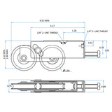 5104924 Rockwell 5104 End Adjust Tandem Roller For Sliding Glass Doors 1.5" Wheels