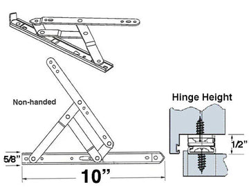 4 Bar Hinges 10 Inch Window Track, Truth 34.18