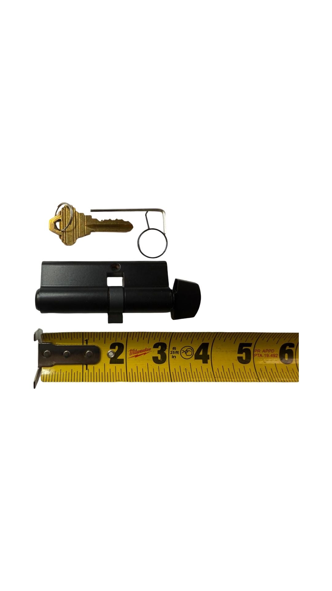 HOPPE 90 degree key cylinder 3761243, Matt Black