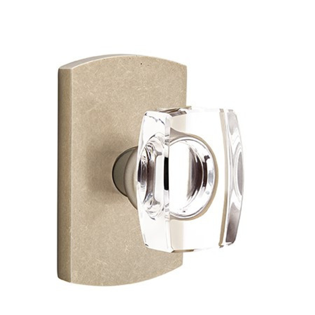 Emtek 7050 GLASS - KNOBSETS With #4 Rosette Dummy, Pair