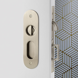 Emtek 2166 Narrow Oval Pocket Door Mortise Locks (2" x 7-1/4") - Dummy