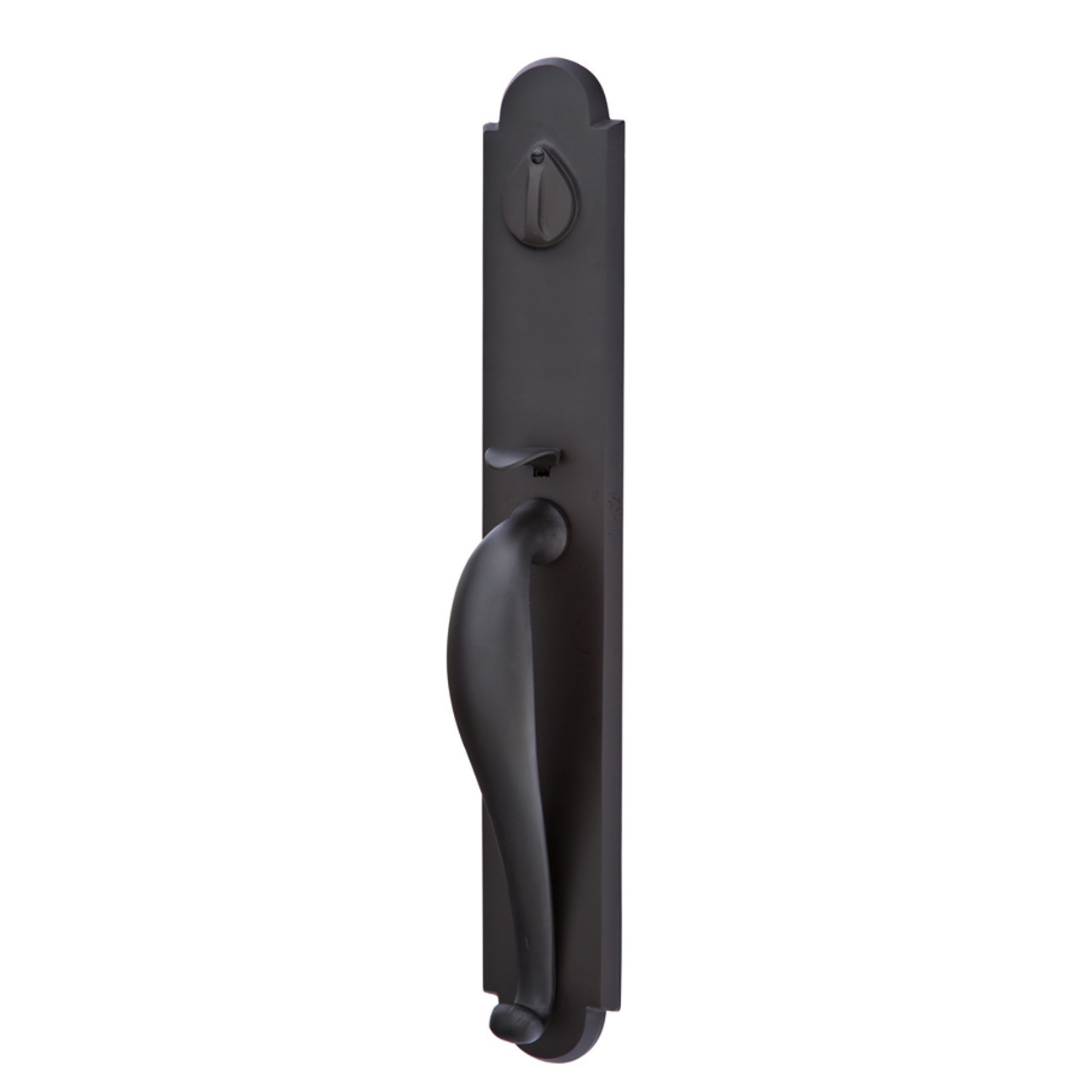 Emtek 451332 Greeley Entrance Handleset - Sandcast Bronze Tubular - Single Cylinder