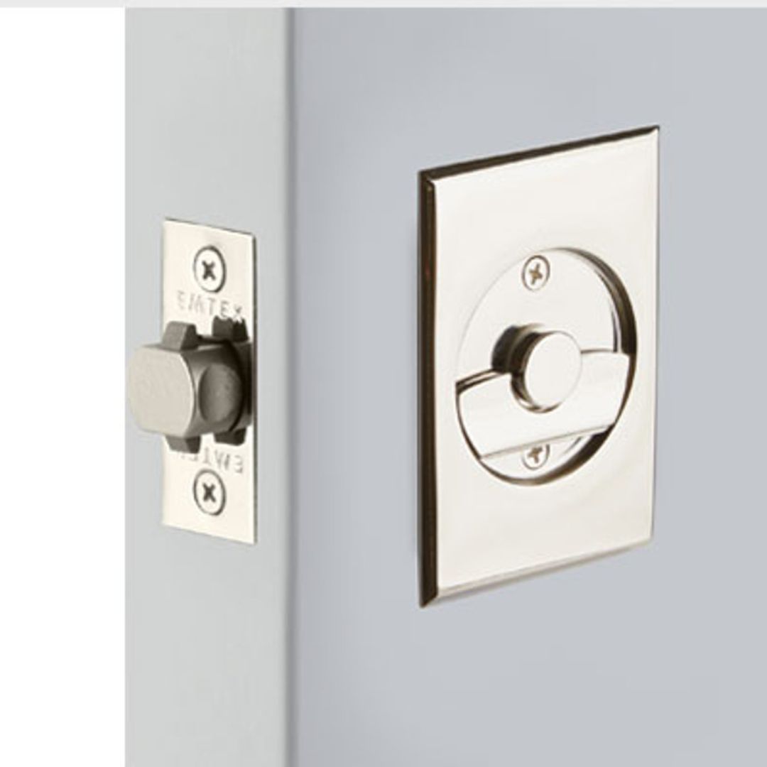 Emtek 2015 Rectangular Pocket Door Tubular Lock (2-1/2" x 3-1/2") - Privacy