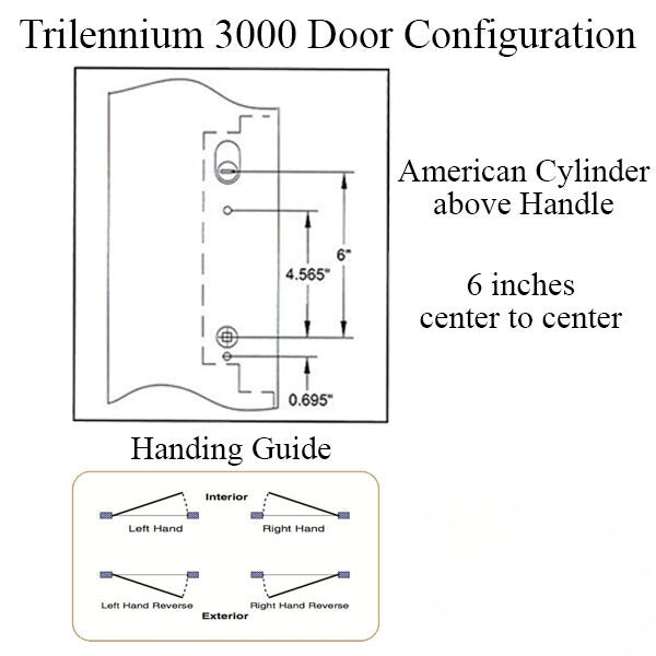 3070 Trilennium Multipoint Lock for 6 Feet 8 Inch Doors No Strike Plates