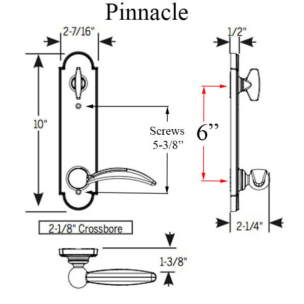 TRILENNIUM PINNACLE DUMMY FIXED LEVERS 1-3/4 DOOR