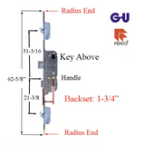 16MM SECURY SH2 RHINO WITH RADIUS ENDS AND ANTI-SLAM DEVICE FOR LATCH, 45/92, 6'-8" DOORS