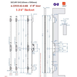16MM SECURY SH2 RHINO WITH RADIUS ENDS AND ANTI-SLAM DEVICE FOR LATCH, 45/92, 6'-8" DOORS