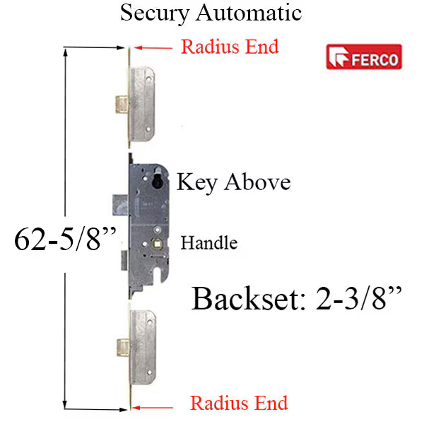 GU SECURITY AUTOMATIC DOOR LOCK, 6'8" DOOR, STAINLESS STEEL