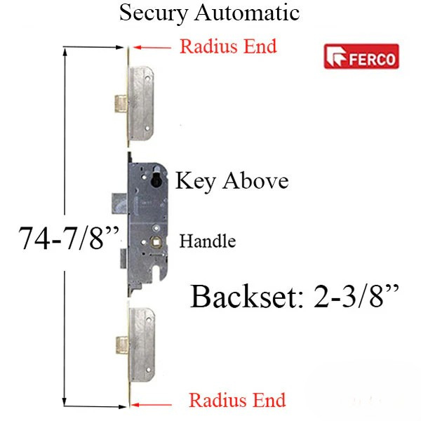 (Copy) SECURY AUTOMAITC LOCK FOR LEVER HANDLES, 8FT DOORS, 60MM- SS