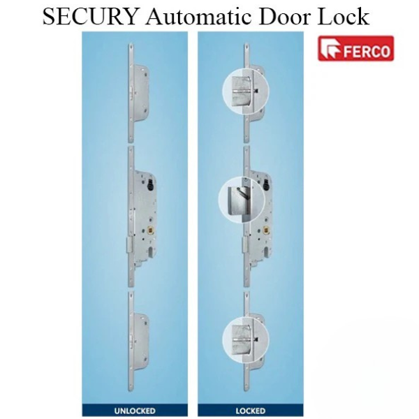(Copy) SECURY AUTOMAITC LOCK FOR LEVER HANDLES, 8FT DOORS, 60MM- SS
