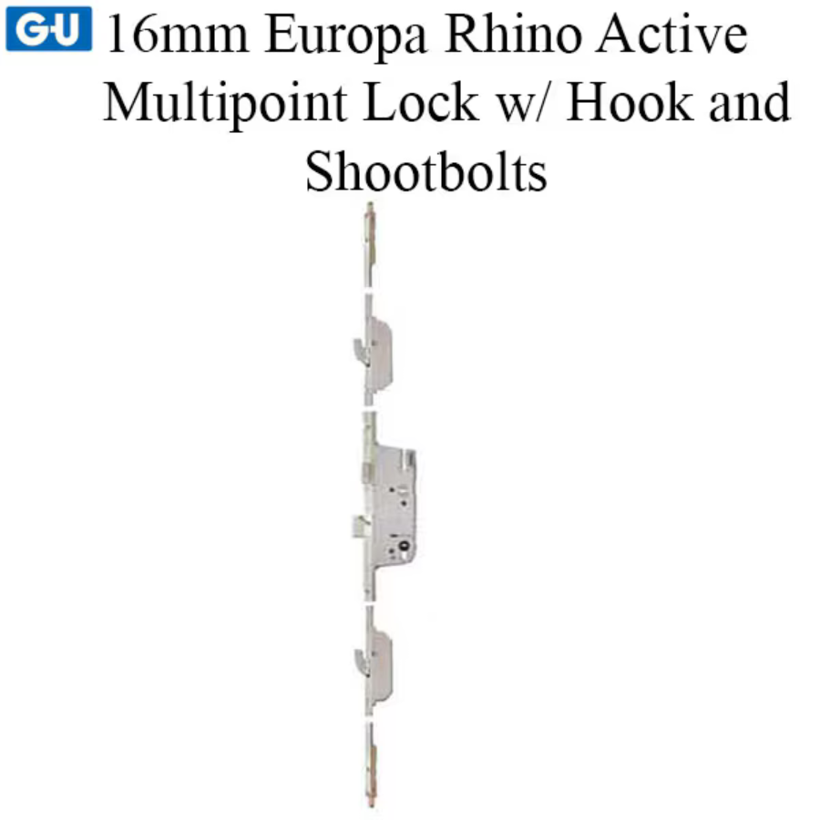 RHINO ACTIVE 50/92 EUROPA MULTIPOINT LOCK KIT, 5-POINT HOOK - STAINLESS STEEL