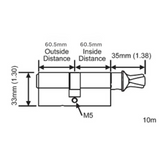 Hoppe 90 degree Euro Profile Cylinder for 4” thick Door 11677205