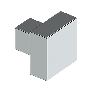 MODERN SQUARE KNOB, 1-1/4" x 1-1/4", SOLID BRASS