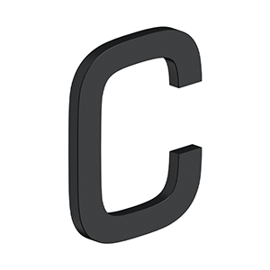 4" LETTER C, E SERIES WITH RISERS, STAINLESS STEEL
