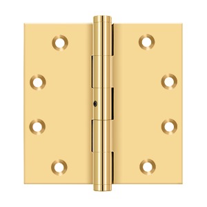 4-1/2"x4-1/2" Square Hinge, NRP, Solid Brass