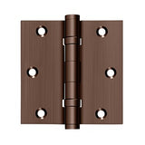 3-1/2"x3-1/2" Square Hinge, Ball Bearing, Solid Brass