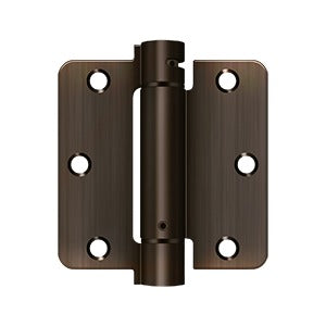 3-1/2"x3-1/2"x1/4" Radius Spring Hinge, Steel