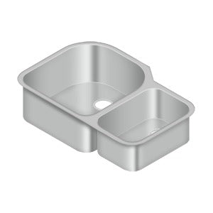 Stainless Steel Sink, 31-1/2" x 20-3/4", Left Hand