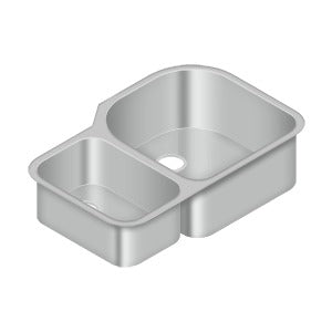 Stainless Steel Sink, 31-1/2" x 20-3/4", Right Hand