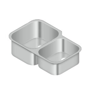 Stainless Steel Sink, 31-1/2" x 20-1/2", Left Hand