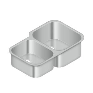 Stainless Steel Sink, 31-1/2" x 20-1/2", Right Hand
