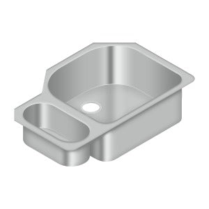 Stainless Steel Sink, 32" x 21-1/2", Right Hand