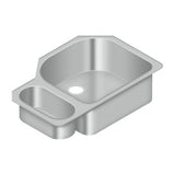 Stainless Steel Sink, 32" x 21-1/2", Right Hand