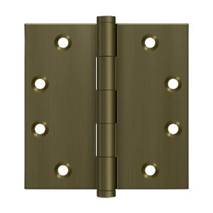 4-1/2"x4-1/2" Square Hinge, Solid Brass