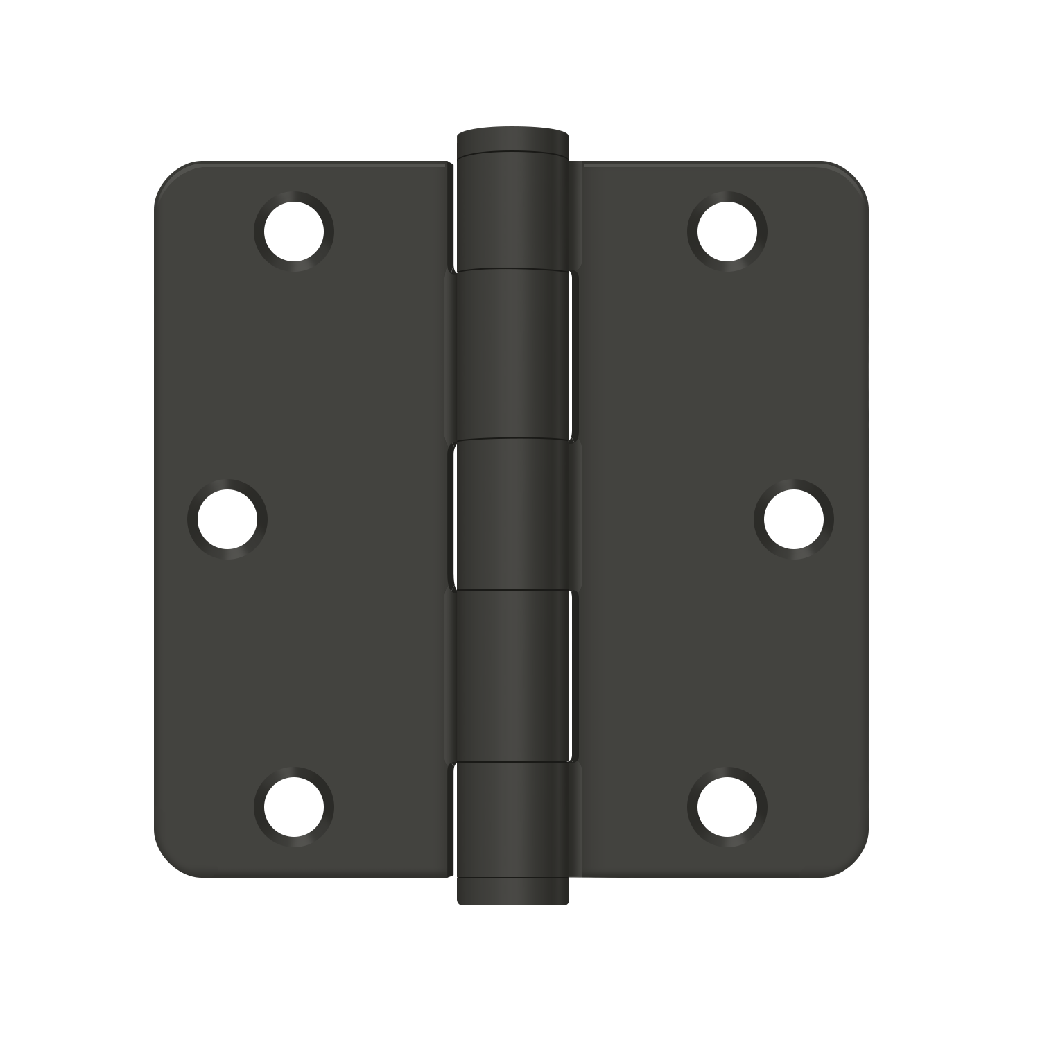 3-1/2" x 3-1/2" x 1/4" Radius Hinge, HD