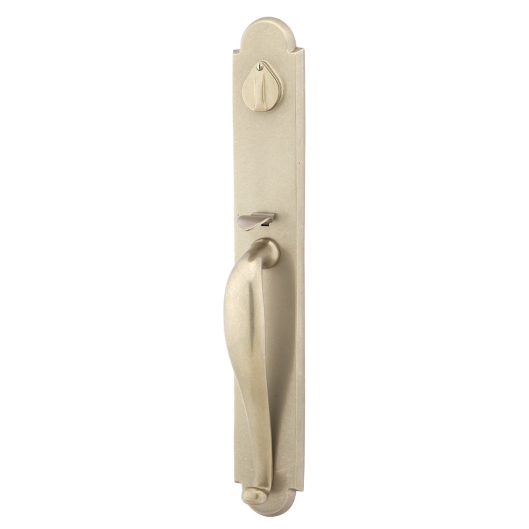 Emtek 451332 Greeley Entrance Handleset - Sandcast Bronze Tubular - Single Cylinder