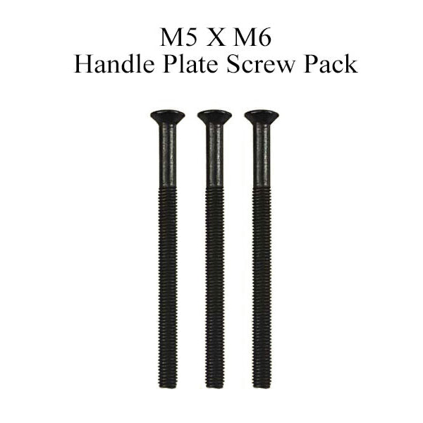 M5 X 70MM HANDLE SCREWS, 3 PACK - 2-3/8 INCH THICK DOOR - BLACK