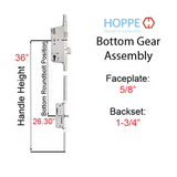 Hoppe 16mm Manual Gear, 45/92, Roundbolt at 26.30", 1" Deadbolt Throw - 8778139