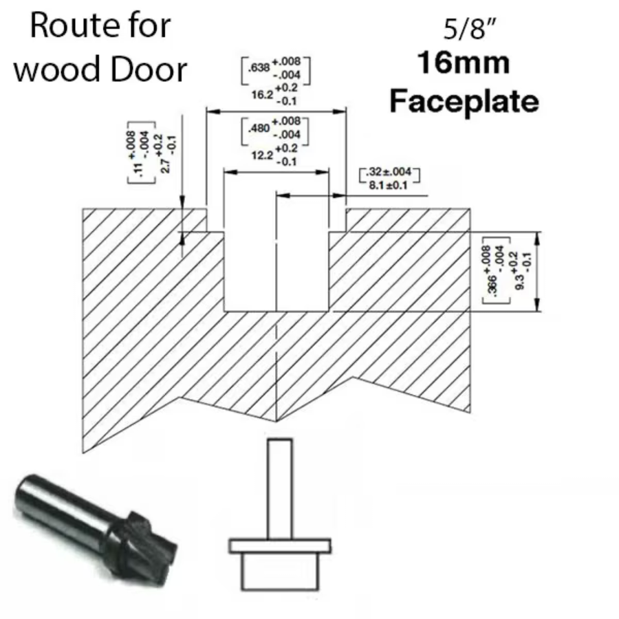 Hoppe Multipoint 1.38" Backset Manual Gear with Tongue Bottom Extension