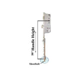16 MM MANUAL SHOOTBOLT GEAR, HOPPE 45/92MM, 36 INCH HANDLE HEIGHT - SS