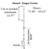 Hoppe 16mm Manual Top Extension, Tongue at 29.25", 48.03" Length