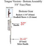 Hoppe Multipoint 1.77" Backset Manual Gear with Tongue Bottom Extension