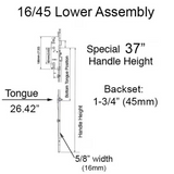 Hoppe Multipoint 1.77" Backset Manual Gear with Tongue Bottom Extension