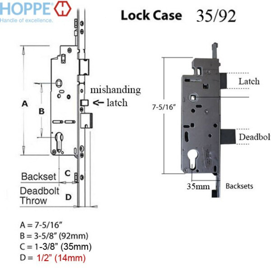 Hoppe 16mm Manual 4 Roller Gear, 35/92, @15.75 & 29.53", 1/2" D/B - 8778883