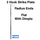 Fuhr Sliding door Strike Plate, 16mm Flat Radius Ends with dimple - YDI