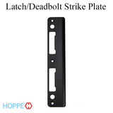 LATCH & DEADBOLT STRIKE PLATE, 1.74 X 8.82 CURVED LIP - MATTE BLACK