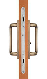 88060006 Charlotte Sliding Door Handle Set in Antique Brass Finish fits 3-15/16″ CTC Screw Holes