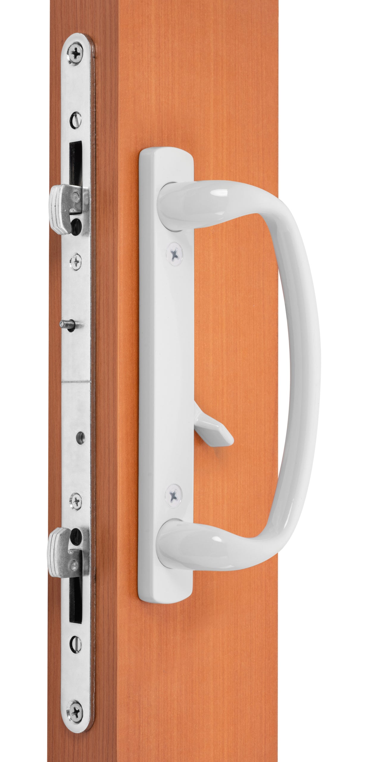88062611 Charlotte Offset Keylocking Sliding Door Handle With 3/4-Inch Offset Keylock in White