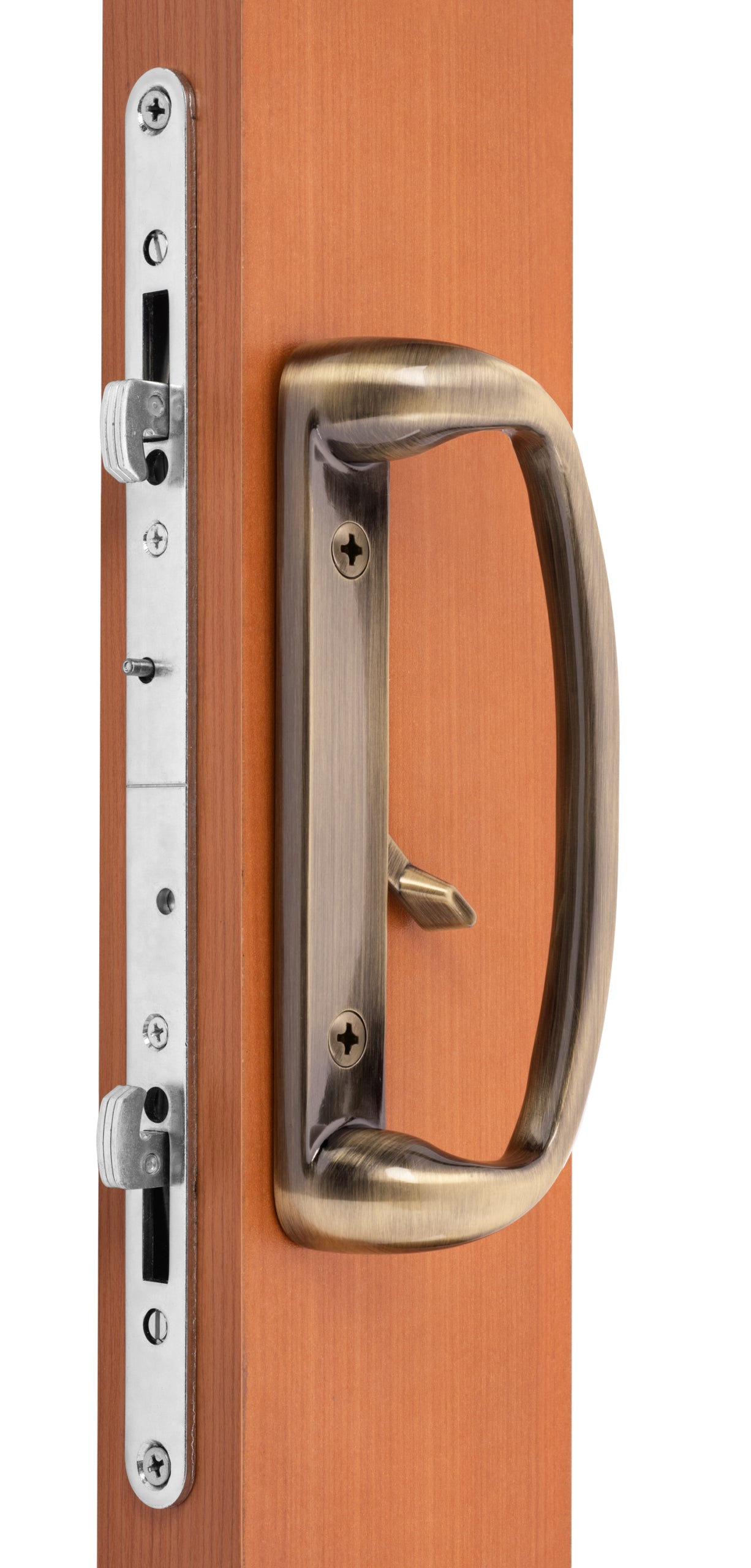88190005 Sonoma Sliding Glass Door Handle in Antique Brass Finish Fits 3-15/16″ CTC Screw Holes