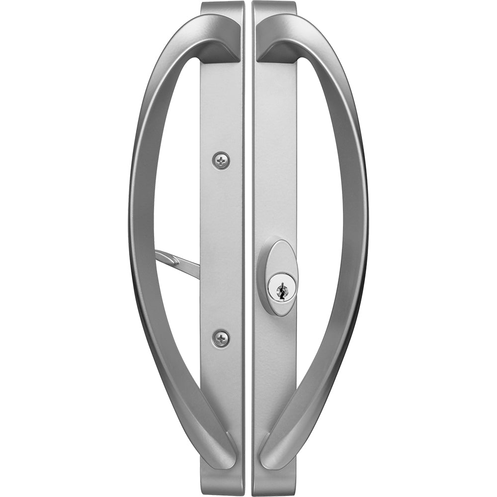 88306217MG Rockwell Modena Contemporary Sliding Patio Door Handle with Offset Keylock in Misty Gray